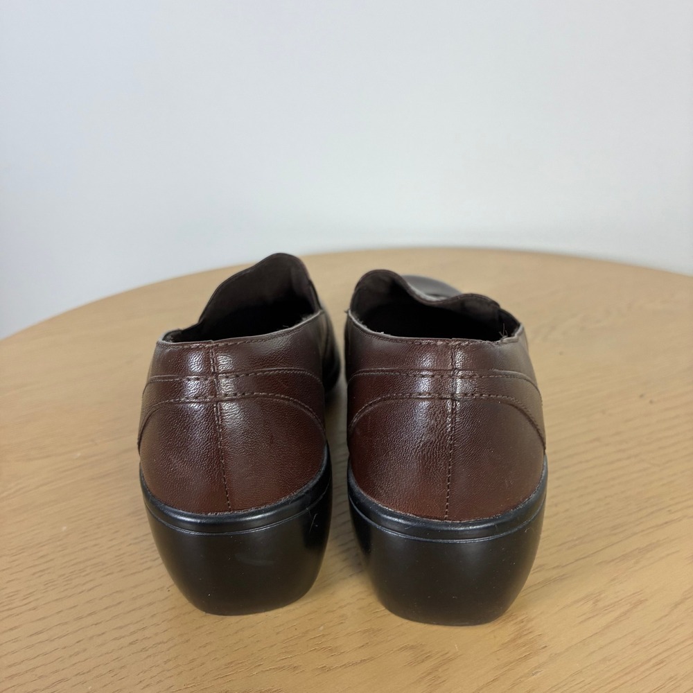 Clarks Leather Slip‎ On Wedge Loafers Women's 7 Office Comfort Support Neutral - Picture 6 of 8